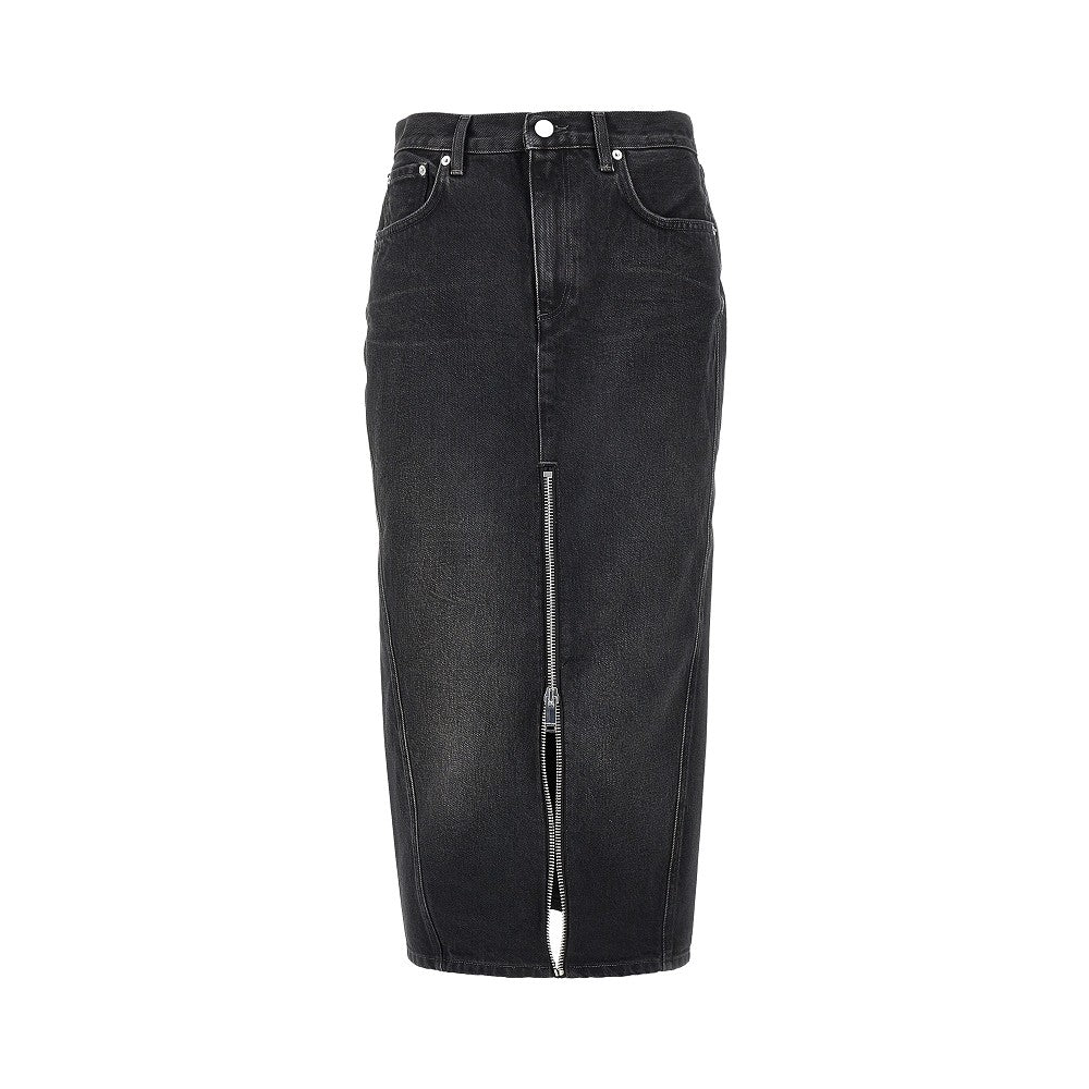 HAIKURE 26 denim midi skirt with front zip