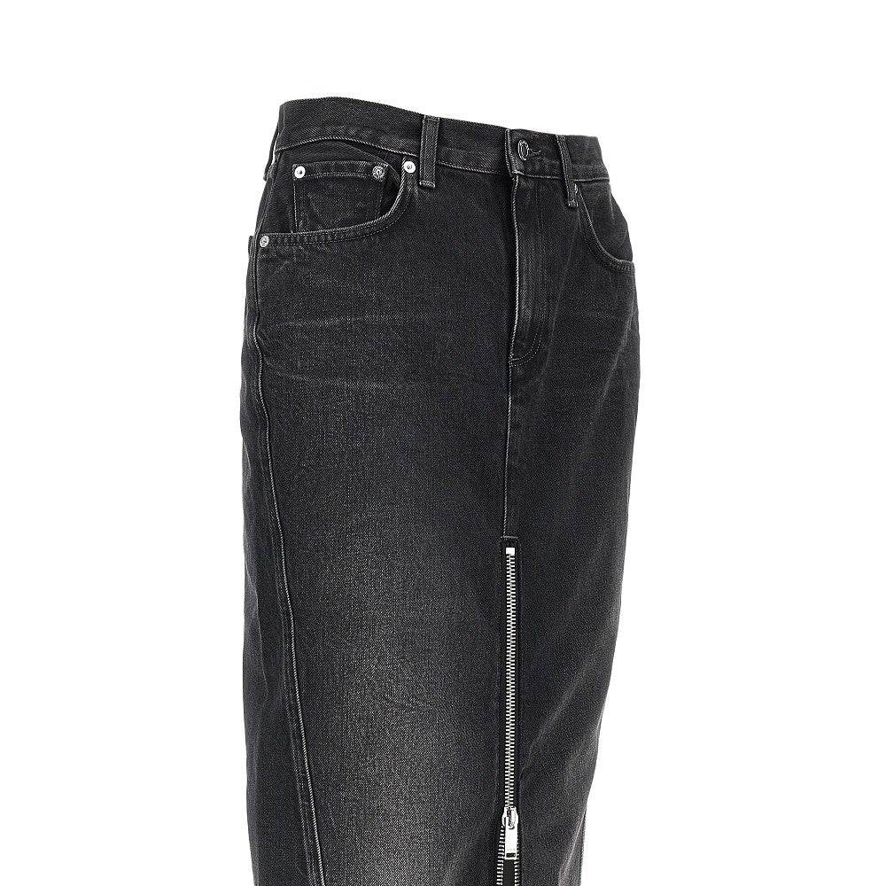 HAIKURE 26 denim midi skirt with front zip