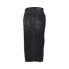 denim midi skirt with front zip