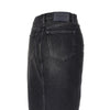 denim midi skirt with front zip