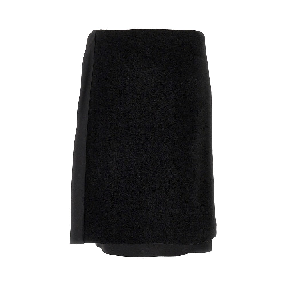 JIL SANDER 36 velvet and satin double midi skirt
