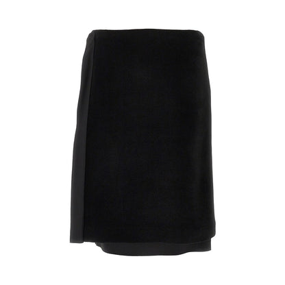 JIL SANDER 36 velvet and satin double midi skirt