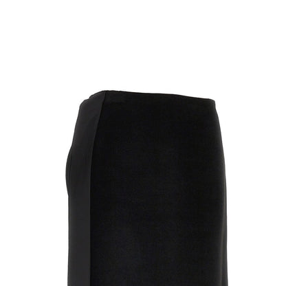 JIL SANDER 36 velvet and satin double midi skirt