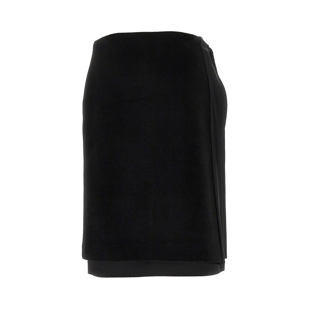 JIL SANDER 36 velvet and satin double midi skirt