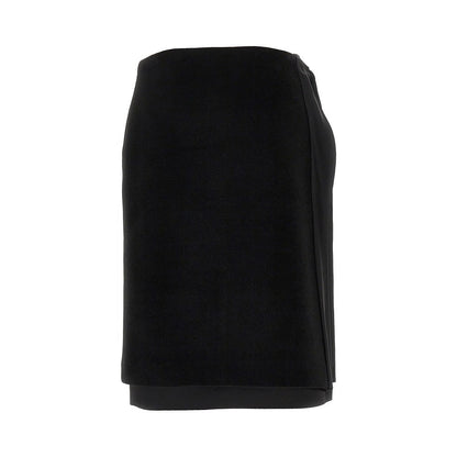 JIL SANDER 36 velvet and satin double midi skirt
