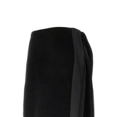 JIL SANDER 36 velvet and satin double midi skirt