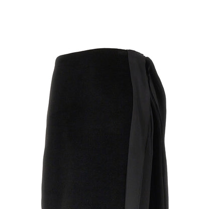 JIL SANDER 36 velvet and satin double midi skirt