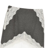 JIL SANDER 36 wool and organdy midi skirt with lace