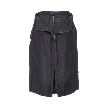 MAISON MARGIELA 42 wool-blend skirt with satin panel