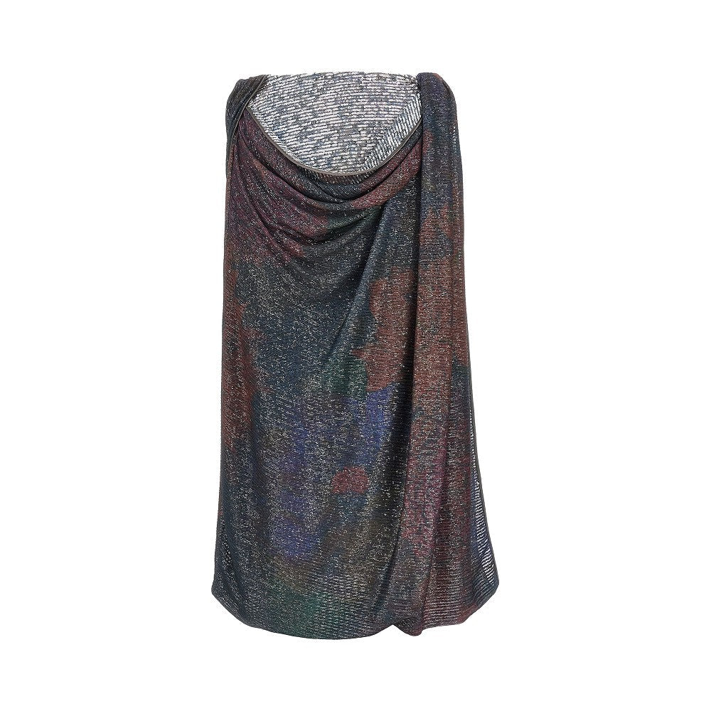 sequinned draped midi skirt