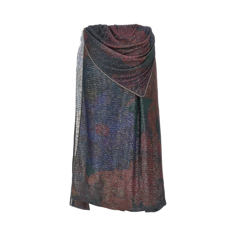 sequinned draped midi skirt
