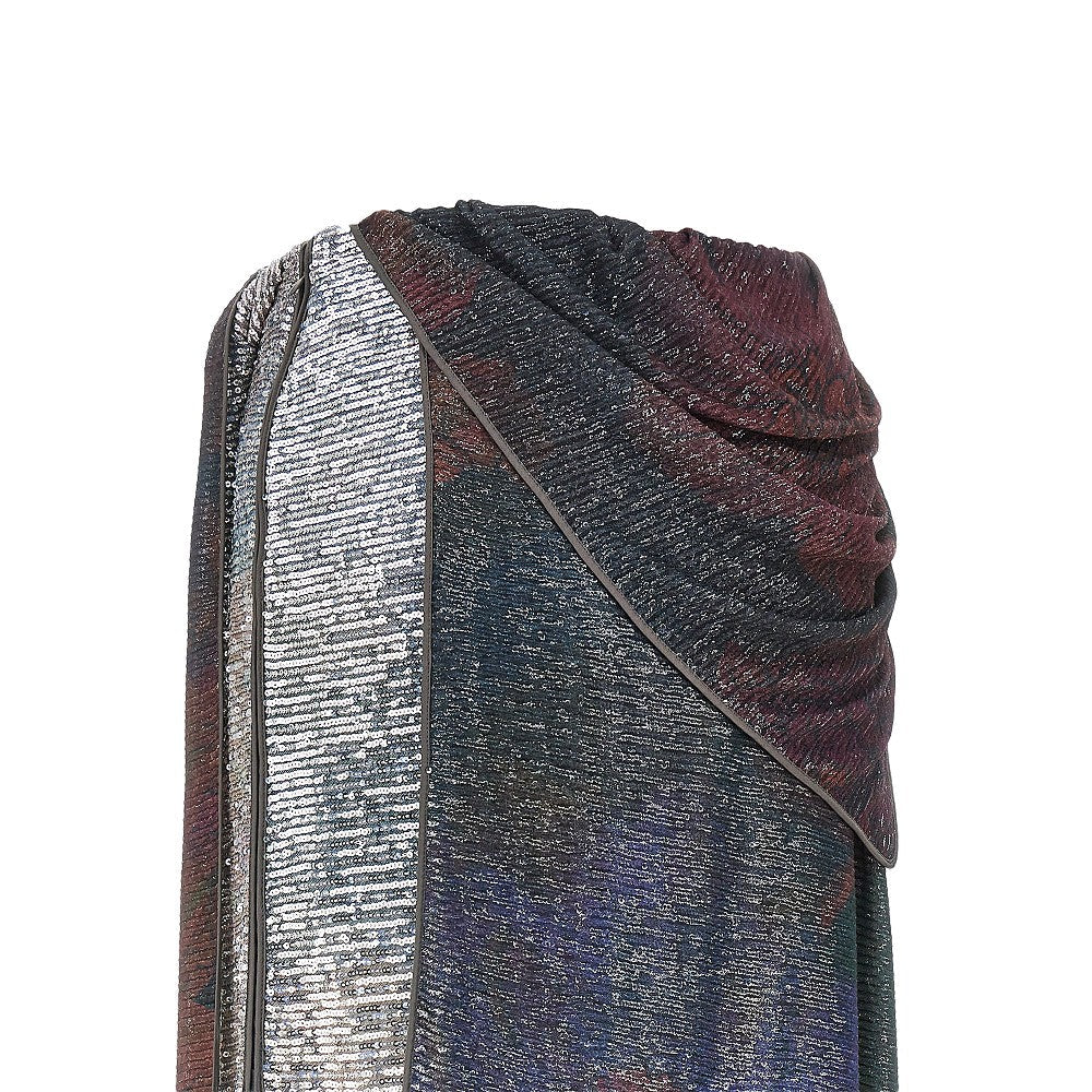 sequinned draped midi skirt