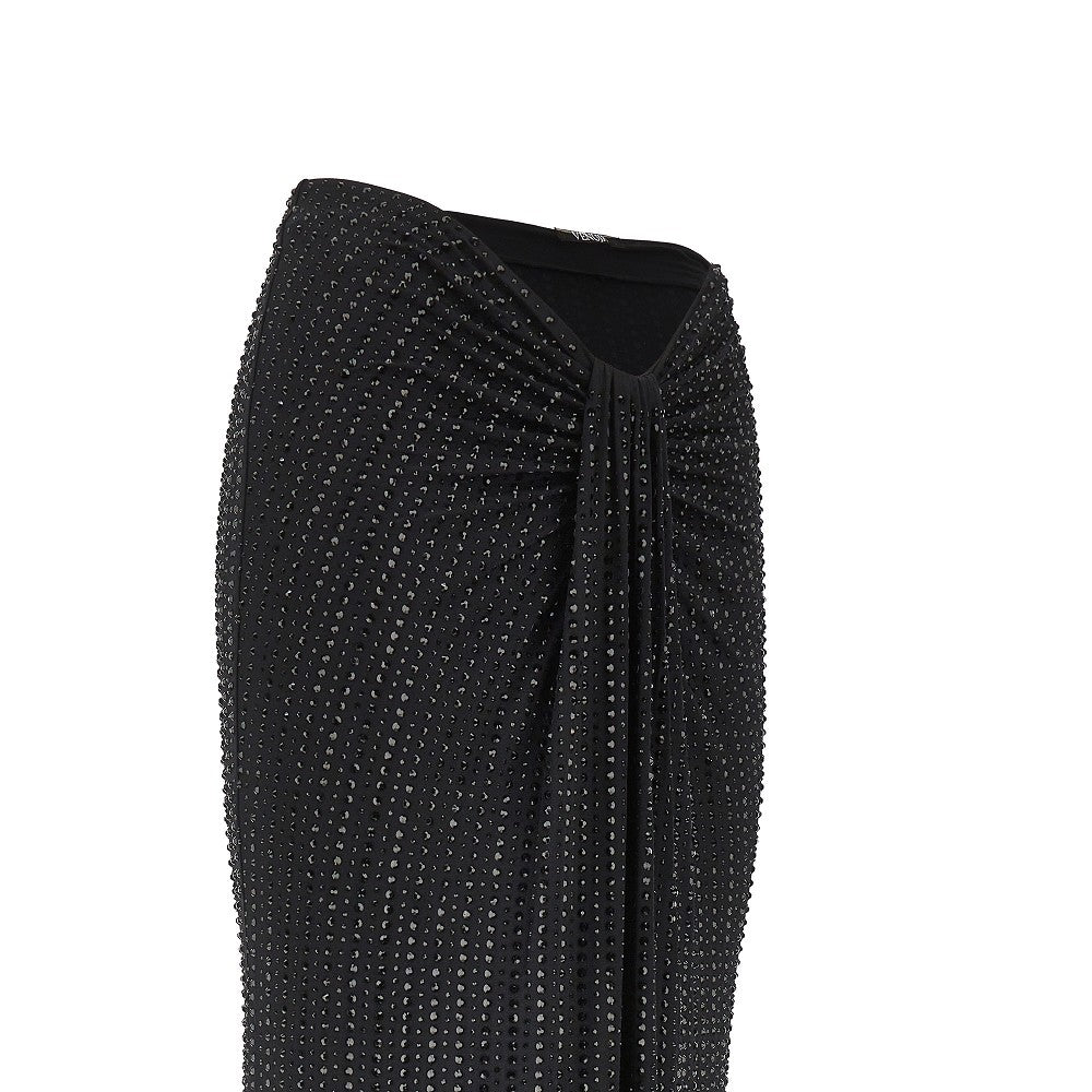 crystal-embellished jersey maxi skirt
