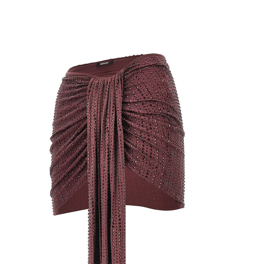 VENUJA M strass-embellished draped mini skirt