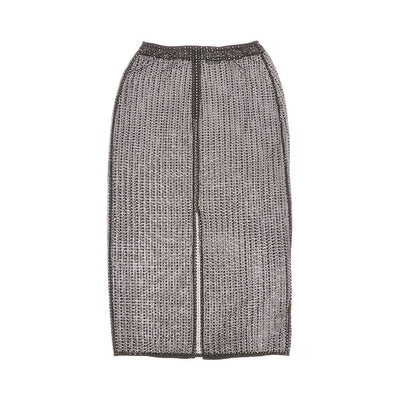 crystal mesh midi skirt
