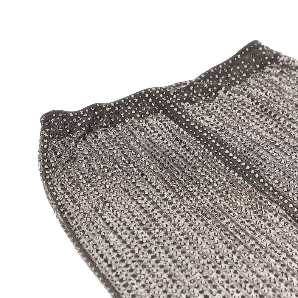 VENUJA S crystal mesh midi skirt