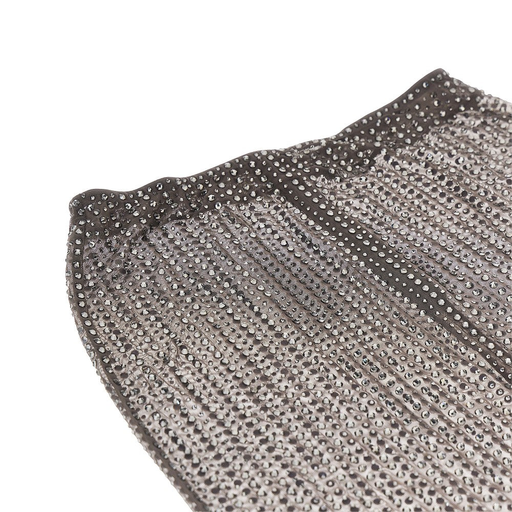 crystal mesh midi skirt