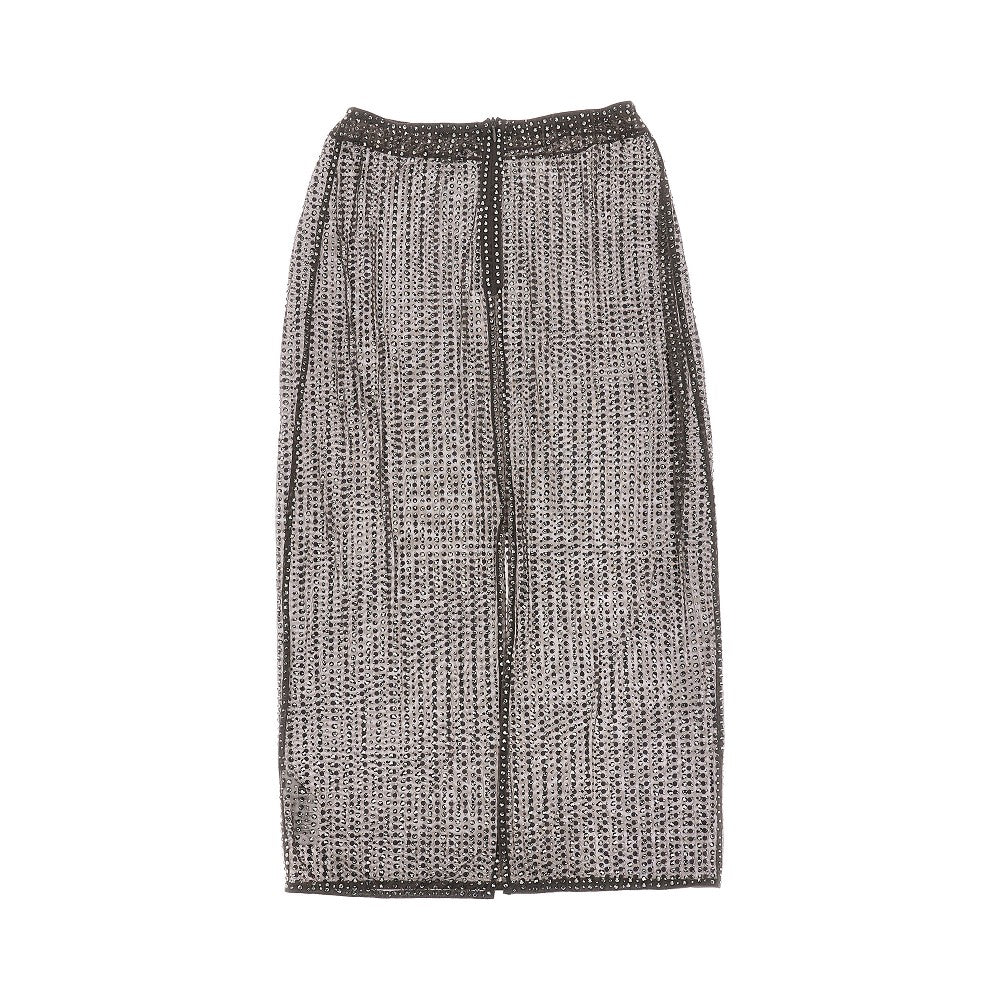 crystal mesh midi skirt