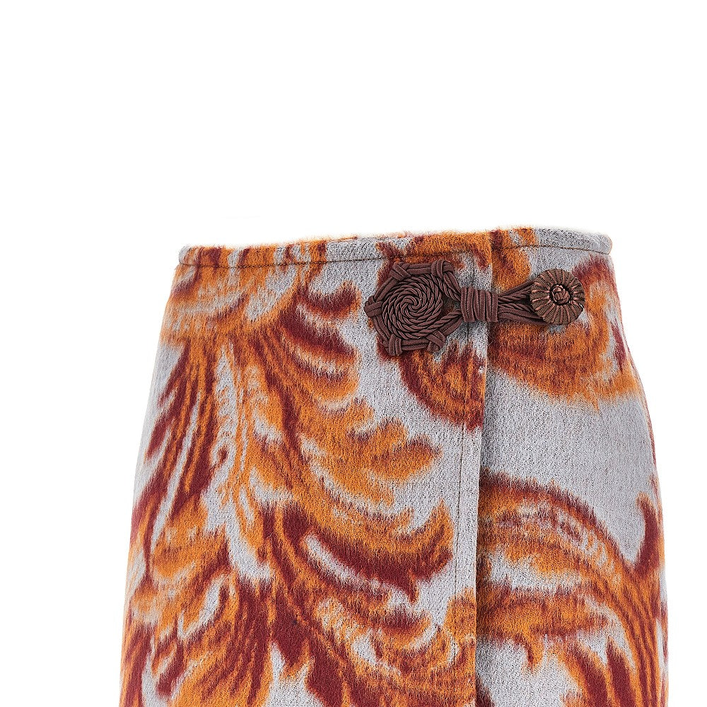 ETRO 42 jacquard wool-blend mini skirt
