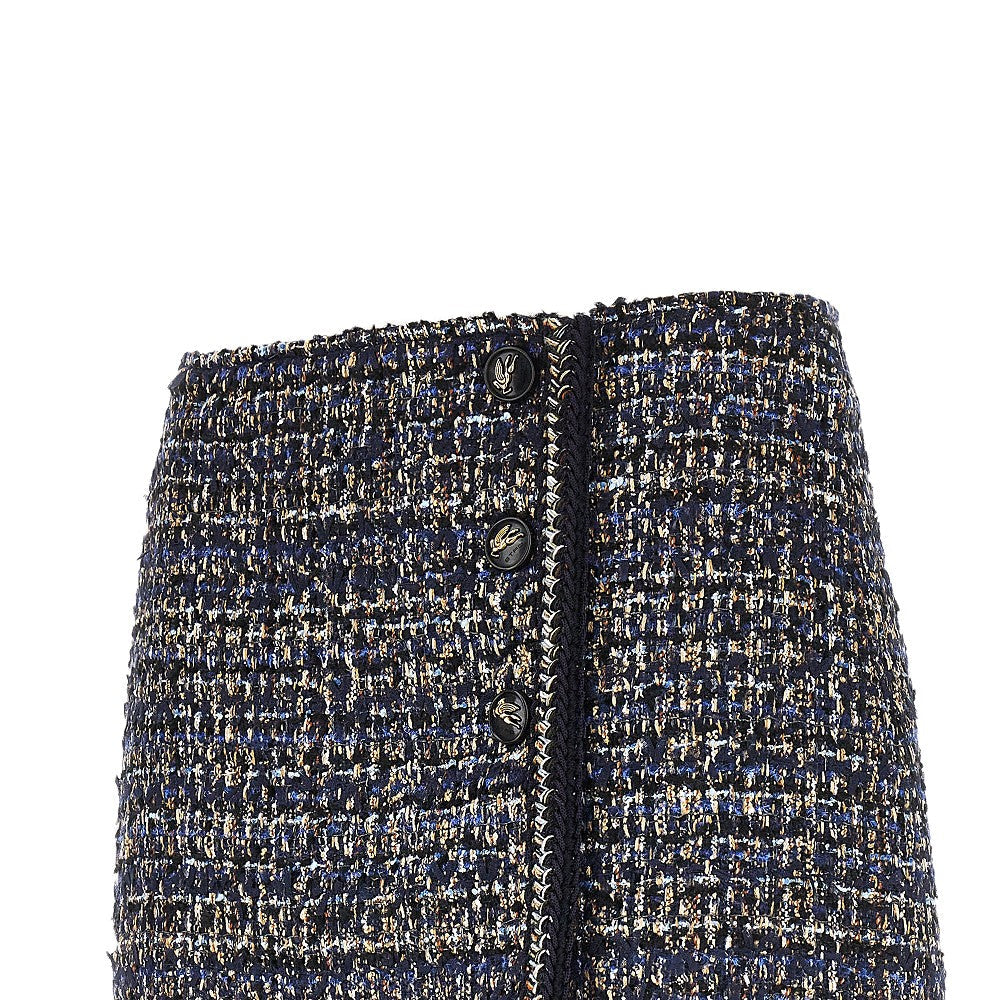 ETRO 42 wool-blend tweed mini skirt