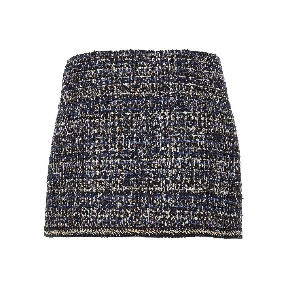 wool-blend tweed mini skirt