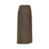 wool long skirt with houndstooth motif