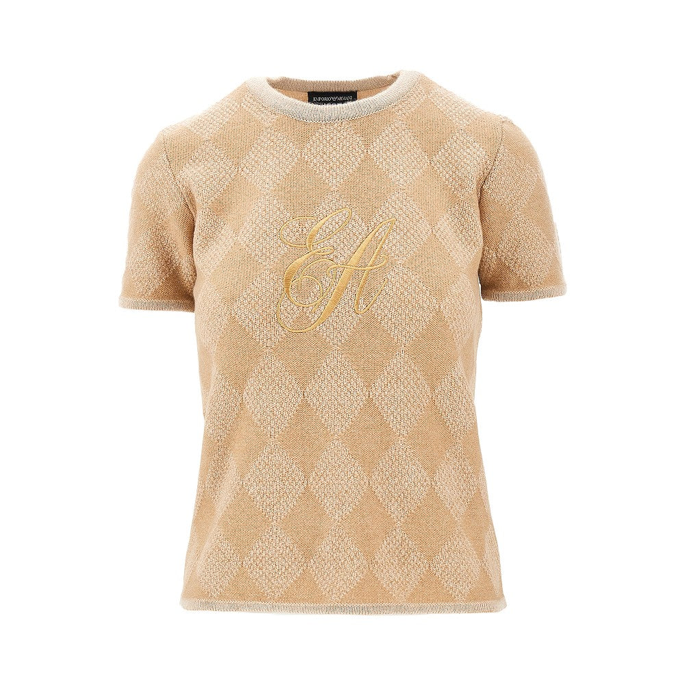 EMPORIO ARMANI XS lozenge cashmere-blend sweater