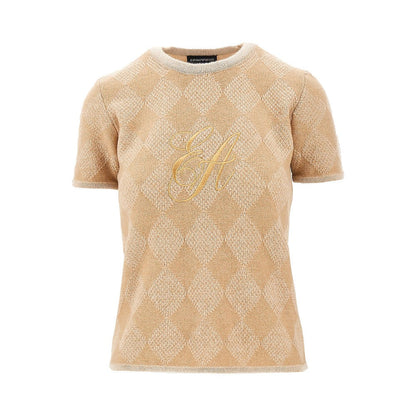 EMPORIO ARMANI XS lozenge cashmere-blend sweater