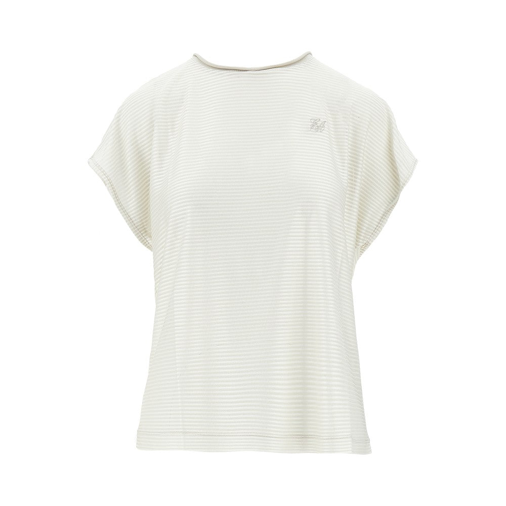 icon striped knitted top