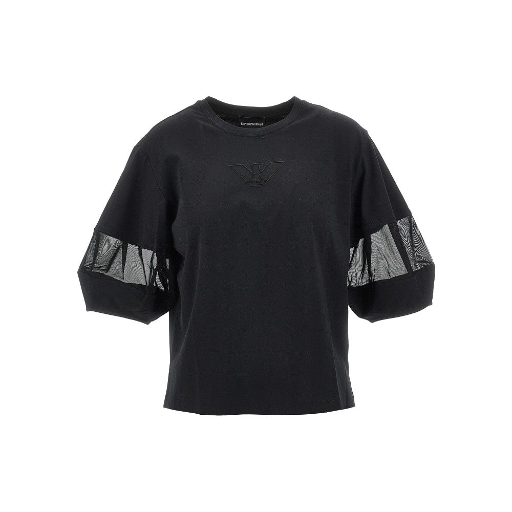 EMPORIO ARMANI S supima cotton t-shirt with mesh inserts