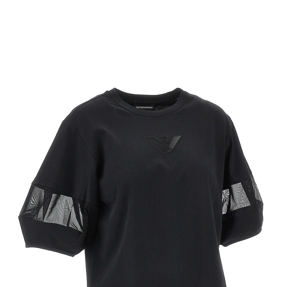 EMPORIO ARMANI S supima cotton t-shirt with mesh inserts