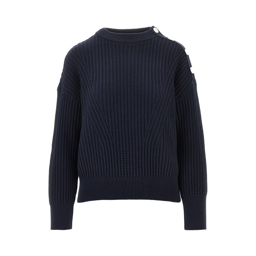 cotton sweater with shoulder buttons
