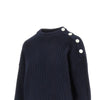 cotton sweater with shoulder buttons
