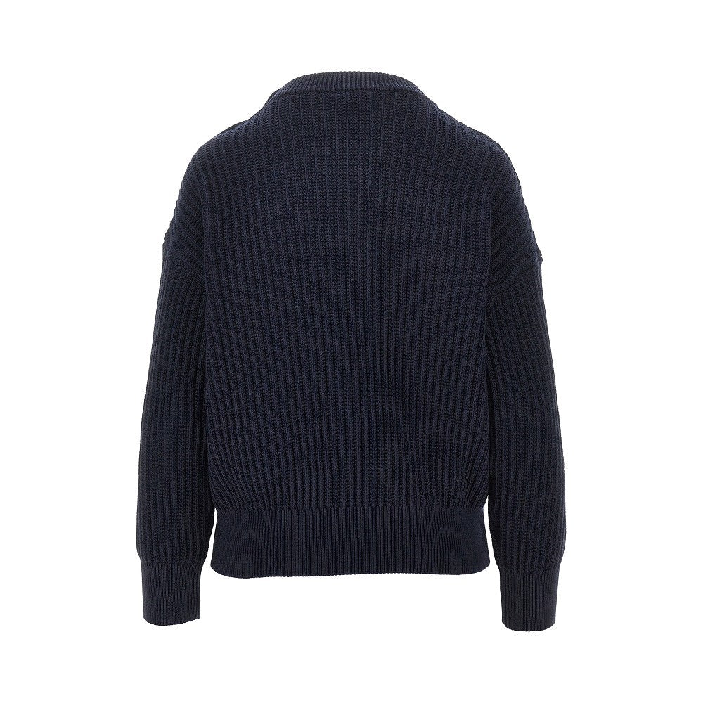 cotton sweater with shoulder buttons