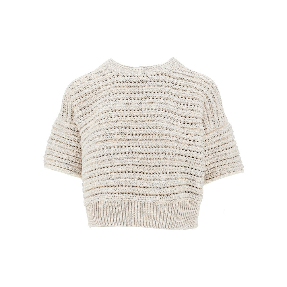 openworked knit top
