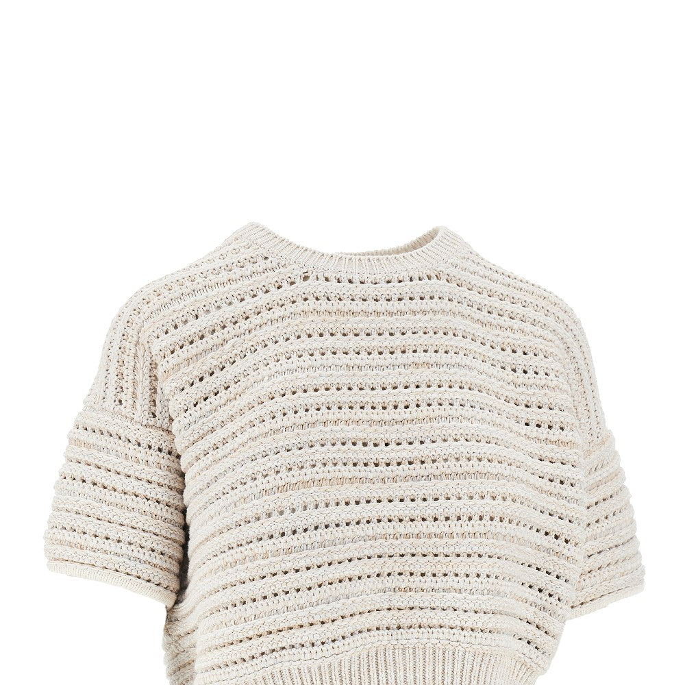 EMPORIO ARMANI S openworked knit top