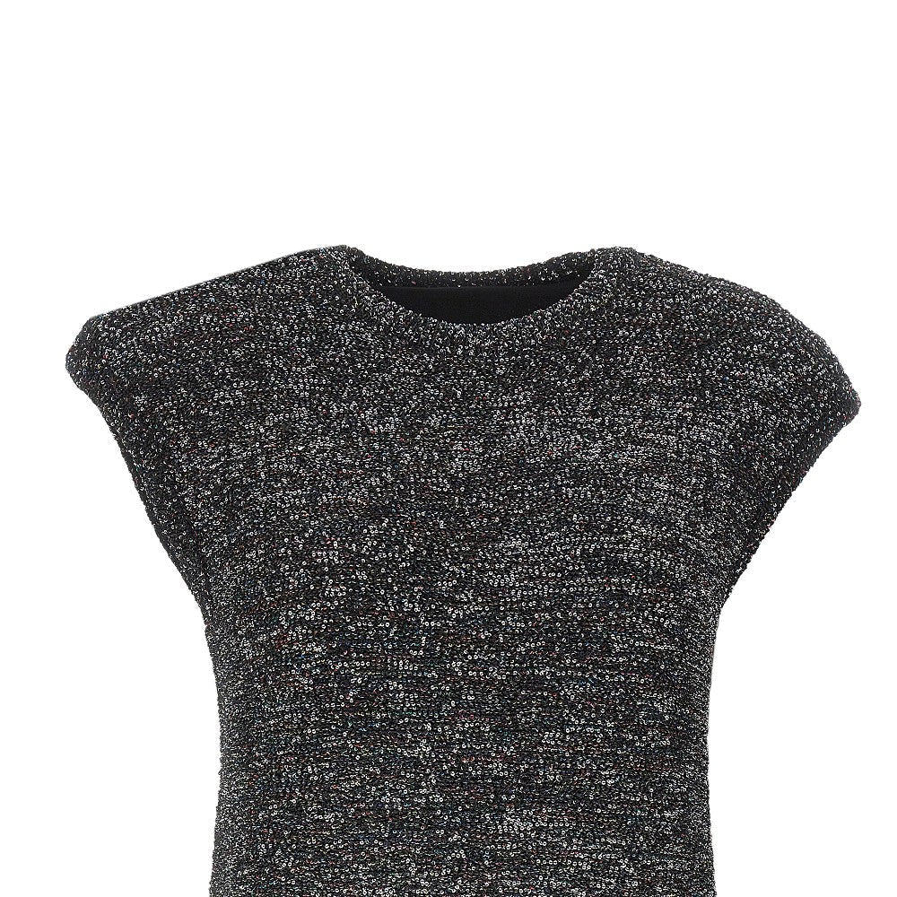 sequinned knit top