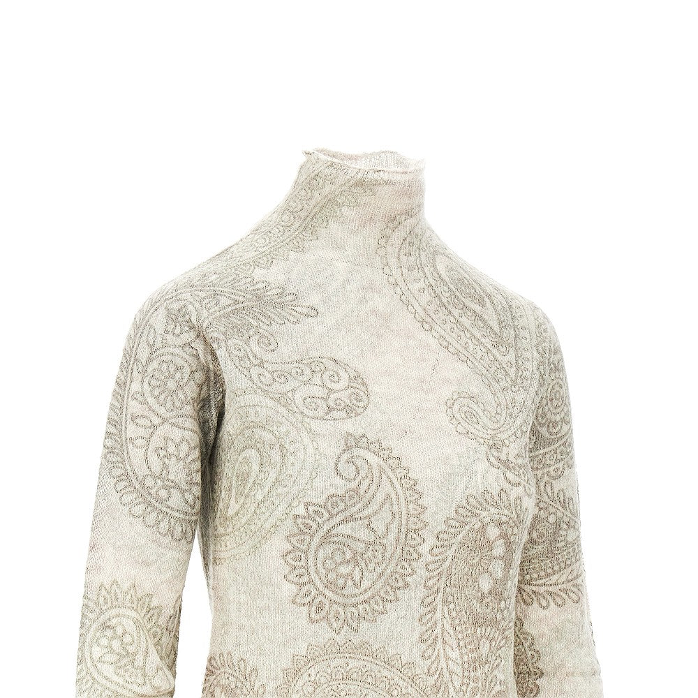 knitted sweater with paisley print