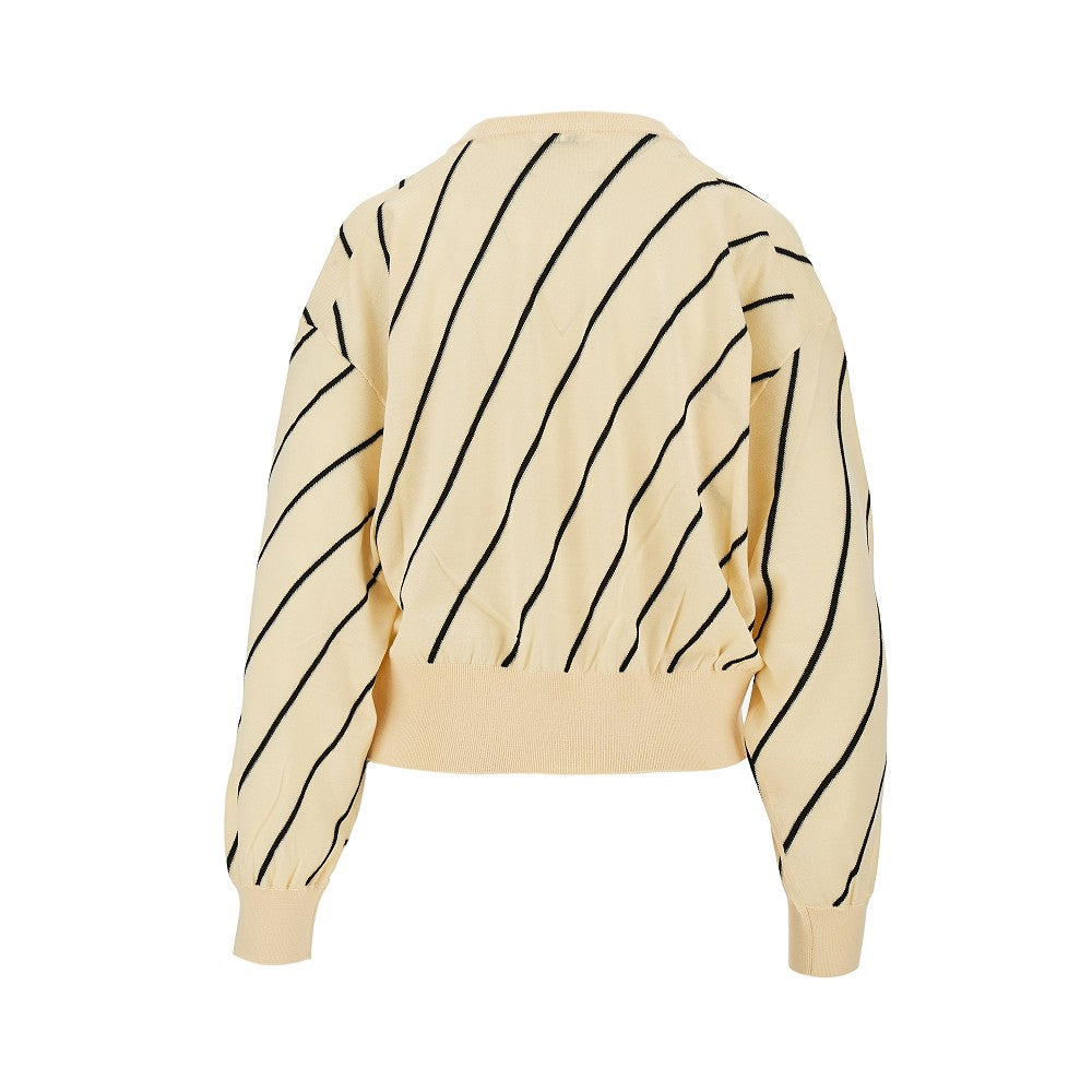 knitted cardigan with logo embroidery