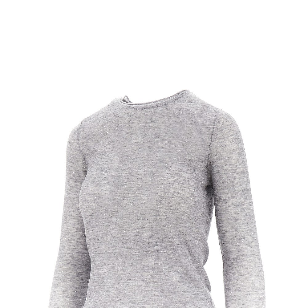 PINKO M sequinned knitted top