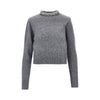 knitted crewneck sweater with crystals