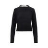 knitted crewneck sweater with crystals