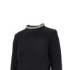 knitted crewneck sweater with crystals