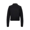 knitted crewneck sweater with crystals