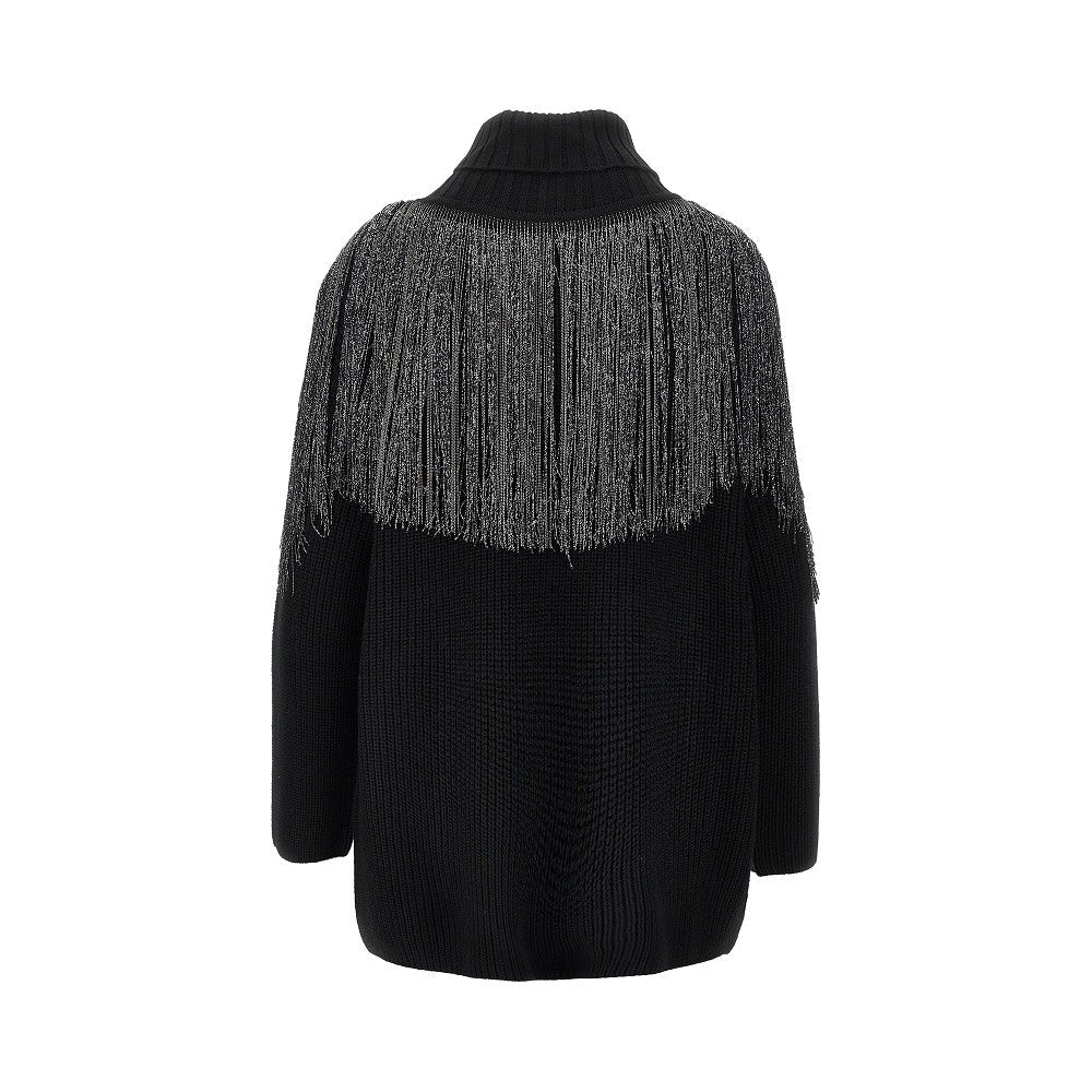 wool-blend long cardigan