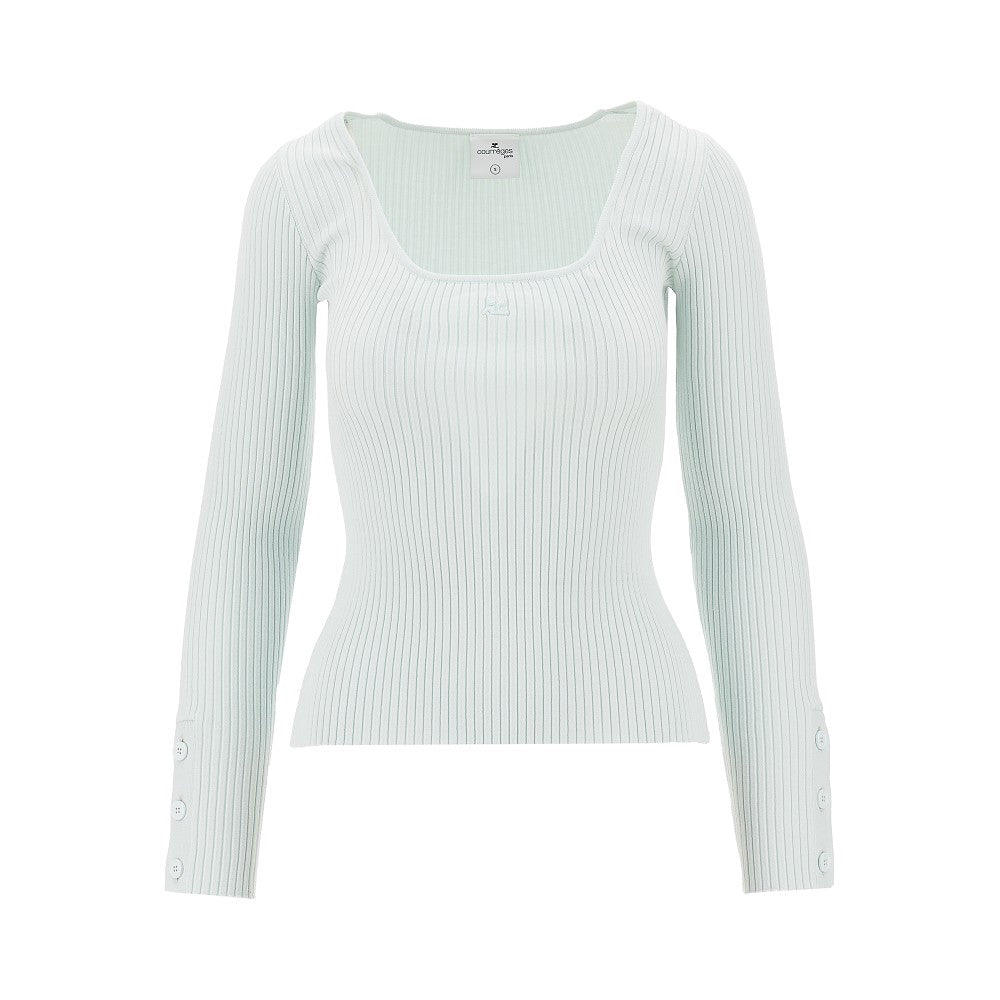 COURREGES S heritage ribbed knit top