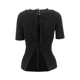 TORY BURCH L ribbed top with back lacing