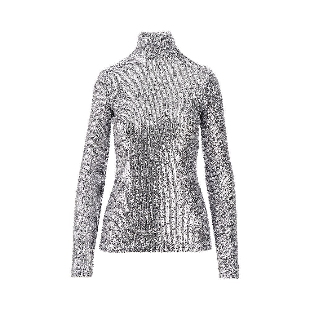 RABANNE 36 sequinned turtleneck top