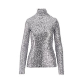 RABANNE 36 sequinned turtleneck top