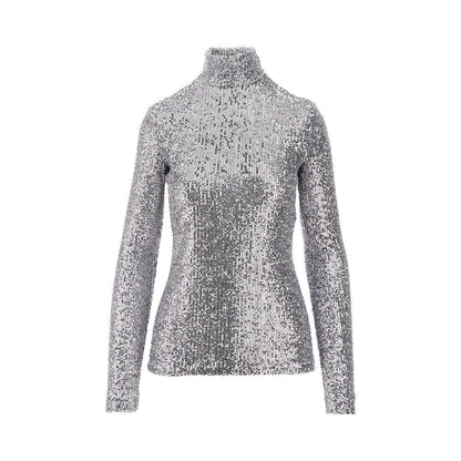 RABANNE 36 sequinned turtleneck top